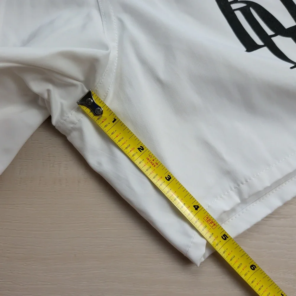 Rhude Logo Swim Shorts Trunks Mens Small White Mesh Lined Spell Out Beach Casual